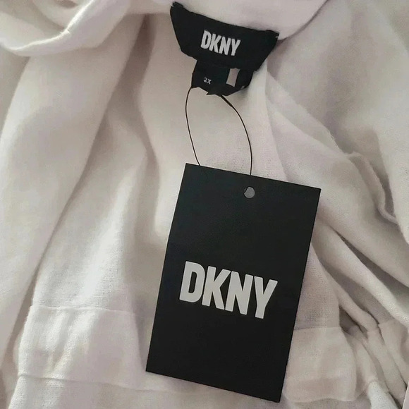 Linen Boho Chic 2X Lagenlook  White Travel Drawstring Shacket New - Picture 3 of 6